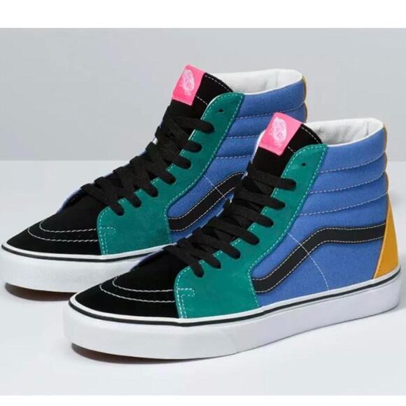 VAN's Sk8-Hi Shoe, Men/Boys, Size 5, Multi-Color, Suede / Canvas, Skate - Picture 1 of 8